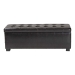Baxton Studio Dark Brown Full Leather Storage Bench Ottoman with Dimples - Y-105-001-dark brown