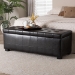 Baxton Studio Dark Brown Full Leather Storage Bench Ottoman with Dimples - Y-105-001-dark brown