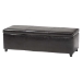 Baxton Studio Dark Brown Full Leather Storage Bench Ottoman with Stitching - Y-161-001-dark brown