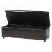 Baxton Studio Dark Brown Full Leather Storage Bench Ottoman with Stitching - Y-161-001-dark brown