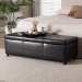 Baxton Studio Dark Brown Full Leather Storage Bench Ottoman with Stitching - Y-161-001-dark brown