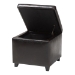Baxton Studio Dark Brown Full Leather Small Storage Cube Ottoman - Y-162-001-dark brown