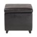 Baxton Studio Dark Brown Full Leather Small Storage Cube Ottoman - Y-162-001-dark brown