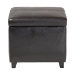 Baxton Studio Dark Brown Full Leather Small Storage Cube Ottoman - Y-162-001-dark brown