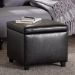 Baxton Studio Dark Brown Full Leather Small Storage Cube Ottoman - Y-162-001-dark brown