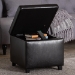 Baxton Studio Dark Brown Full Leather Small Storage Cube Ottoman - Y-162-001-dark brown
