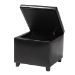 Baxton Studio Black Full Leather Small Storage Cube Ottoman - Y-162-023-black