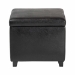 Baxton Studio Black Full Leather Small Storage Cube Ottoman - Y-162-023-black