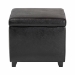 Baxton Studio Black Full Leather Small Storage Cube Ottoman - Y-162-023-black