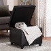 Baxton Studio Black Full Leather Small Storage Cube Ottoman - Y-162-023-black