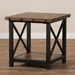 Baxton Studio Herzen Rustic Industrial Style Antique Black Textured Finished Metal Distressed Wood Occasional End Table - CA-1117-ET (YLX-2680ET)