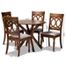 Baxton Studio Jessie Modern and Contemporary Grey Fabric Upholstered and Walnut Brown Finished Wood 5-Piece Dining Set - Jessie-Grey/Walnut-5PC Dining Set