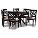 Baxton Studio Norah Modern and Contemporary Sand Fabric Upholstered and Dark Brown Finished Wood 7-Piece Dining Set - Norah-Sand/Dark Brown-7PC Dining Set