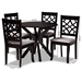 Baxton Studio Elena Modern and Contemporary Grey Fabric Upholstered and Dark Brown Finished Wood 5-Piece Dining Set - Elena-Grey/Dark Brown-5PC Dining Set