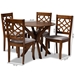Baxton Studio Elena Modern and Contemporary Grey Fabric Upholstered and Walnut Brown Finished Wood 5-Piece Dining Set - Elena-Grey/Walnut-5PC Dining Set