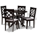 Baxton Studio Jana Modern and Contemporary Grey Fabric Upholstered and Dark Brown Finished Wood 5-Piece Dining Set - Jana-Grey/Dark Brown-5PC Dining Set