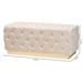 Baxton Studio Corrine Glam and Luxe Beige Velvet Fabric Upholstered and Gold PU Leather Ottoman - WS-4228-Beige Velvet/Gold-Otto