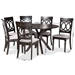 Baxton Studio Jessie Modern and Contemporary Grey Fabric Upholstered and Dark Brown Finished Wood 7-Piece Dining Set - Jessie-Grey/Dark Brown-7PC Dining Set