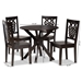 Baxton Studio Liese Modern and Contemporary Transitional Dark Brown Finished Wood 5-Piece Dining Set - Liese-Dark Brown-5PC Dining Set
