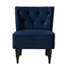 Baxton Studio Harmon Modern and Contemporary Transitional Navy Blue Velvet Fabric Upholstered and Black Finished Wood Accent Chair - RAC515FB-Navy Blue Velvet/Black-CC