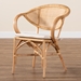 bali & pari Varick Modern Bohemian Natural Brown Finished Rattan Dining Chair - RCN001-Rattan-DC