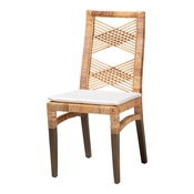 Baxton Studio Poltak Modern Bohemian Natural Brown Rattan Dining Chair  Baxton Studio restaurant furniture, hotel furniture, commercial furniture, wholesale dining room furniture, wholesale dining chairs, classic dining chairs