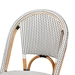 bali & pari Genica Classic French Black and White Weaving and Natural Brown Rattan Indoor and Outdoor Bistro Chair - DC613-Rattan-DC No Arm