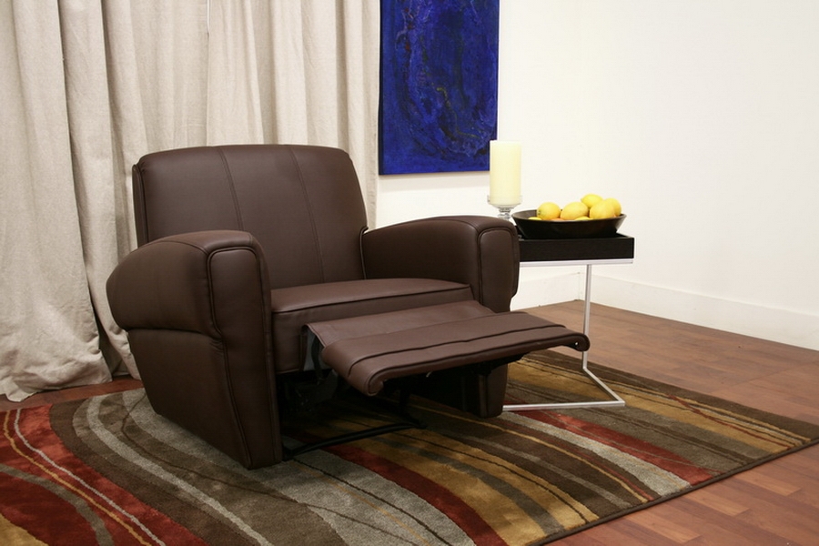 SpeaRo dark brown MODERN faux leather recliner CHAIR  